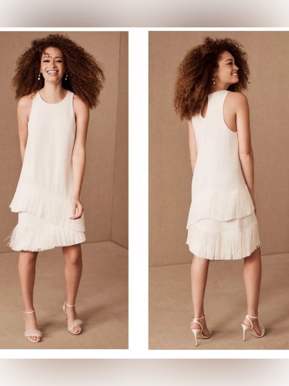 Mestiza White Fringe Dress – XS